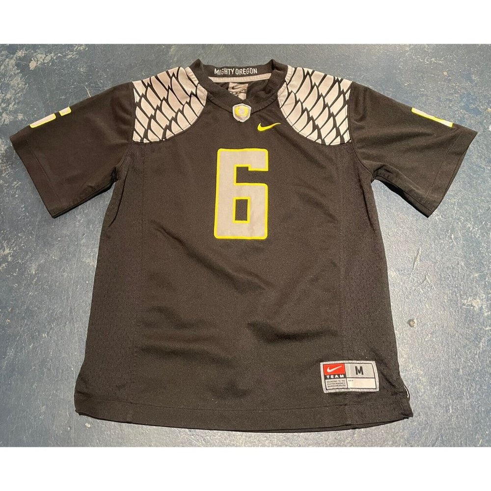 Oregon Ducks #6 Black Colorway NCAA Football Jersey Boys Youth M Medium